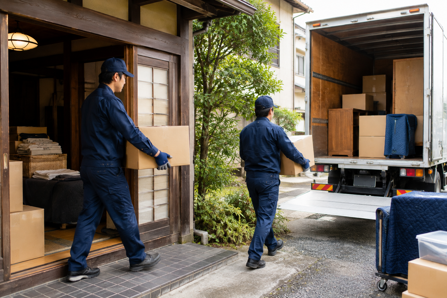 遺品整理で家財を搬出する作業